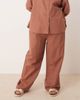 ASOS Curve ASOS DESIGN Curve linen look pull on pants in mocha - part of a set-Brown - 2
