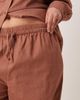 ASOS Curve ASOS DESIGN Curve linen look pull on pants in mocha - part of a set-Brown - 3