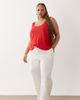 ASOS Curve ASOS DESIGN Curve linen look pull on pants in off white - 1