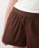 ASOS Curve ASOS DESIGN Curve linen look pull on shorts in chocolate-Neutral - 3