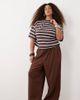 ASOS Curve ASOS DESIGN Curve linen mix pants in brown - part of a set - 1