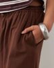 ASOS Curve ASOS DESIGN Curve linen mix pants in brown - part of a set - 4