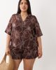 ASOS Curve ASOS DESIGN Curve Logan beach resort shirt in tropical stencil print-Multi - 2