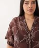 ASOS Curve ASOS DESIGN Curve Logan beach resort shirt in tropical stencil print-Multi - 3