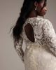 ASOS Curve ASOS DESIGN Curve long sleeve embroidered mini wedding dress in cream-White - 2