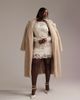 ASOS Curve ASOS DESIGN Curve long sleeve embroidered mini wedding dress in cream-White - 4