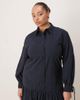 ASOS Curve ASOS DESIGN Curve long sleeve tie detail maxi shirt dress in navy - 1
