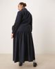 ASOS Curve ASOS DESIGN Curve long sleeve tie detail maxi shirt dress in navy - 2