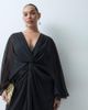 ASOS Curve ASOS DESIGN Curve long sleeve twist front mini dress with open back in black - 1