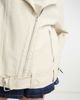 ASOS Curve ASOS DESIGN Curve longline biker jacket in washed cotton in ecru-White - 2