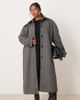 ASOS Curve ASOS DESIGN Curve longline car coat in herringbone-Black - 1