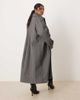 ASOS Curve ASOS DESIGN Curve longline car coat in herringbone-Black - 2