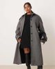 ASOS Curve ASOS DESIGN Curve longline car coat in herringbone-Black - 3