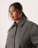 ASOS Curve ASOS DESIGN Curve longline car coat in herringbone-Black - 4
