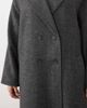 ASOS Curve ASOS DESIGN Curve longline double breasted brushed coat in herringbone-Black - 3