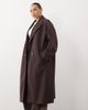 ASOS Curve ASOS DESIGN Curve longline double breasted coat in chocolate plum-Brown - 2