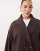 ASOS Curve ASOS DESIGN Curve longline double breasted coat in chocolate plum-Brown - 3