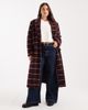 ASOS Curve ASOS DESIGN Curve longline formal coat in burgundy plaid-Red - 3