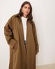 ASOS Curve ASOS DESIGN Curve longline trench coat in khaki-Brown - 2