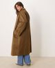ASOS Curve ASOS DESIGN Curve longline trench coat in khaki-Brown - 3