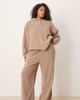 ASOS Curve ASOS DESIGN Curve lounge microfleece wide leg pants in taupe-Gray - 1