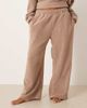 ASOS Curve ASOS DESIGN Curve lounge microfleece wide leg pants in taupe-Gray - 4