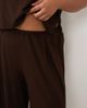 ASOS Curve ASOS DESIGN Curve lounge mix & match rib wide leg bottom in chocolate-Brown - 2