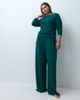 ASOS Curve ASOS DESIGN Curve lounge mix & match rib wide leg pyjama bottom in dark green - 4