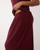 ASOS Curve ASOS DESIGN Curve lounge ribbed mix & Match wide leg pyjama bottom in burgundy-RED - 4