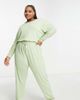 ASOS Curve ASOS DESIGN Curve lounge super soft jumpsuit in sage-Neutral - 1