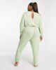ASOS Curve ASOS DESIGN Curve lounge super soft jumpsuit in sage-Neutral - 2