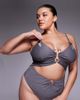 ASOS Curve ASOS DESIGN Curve Lucie plunge swimsuit with cut out and resin trim in gray - 1