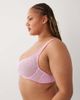 ASOS Curve ASOS DESIGN Curve Marley sheer mesh high apex balconette underwire bra with picot trim in lilac & red-Yellow - 4
