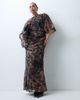 ASOS Curve ASOS DESIGN Curve maxi chiffon dress with asym sleeves in dark animal print-MULTI - 3
