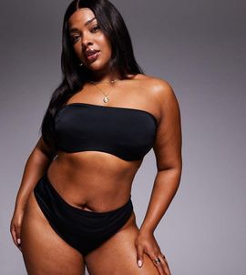 ASOS Curve ASOS DESIGN Curve Maya Azores high waist bikini bottom in black