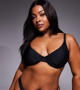 ASOS Curve ASOS DESIGN Curve Maya Mila underwire bikini top in black