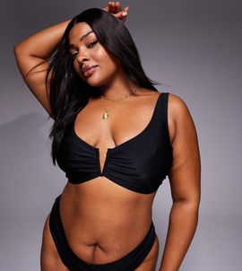 ASOS Curve ASOS DESIGN Curve Maya Nissi v-wire bikini top in black