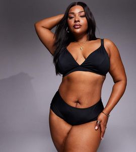 ASOS Curve ASOS DESIGN Curve Maya Santa Monica chunky triangle bikini top in black