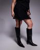 ASOS Curve ASOS DESIGN Curve mesh asymmetric ruffle mini skirt in black - part of a set - 4