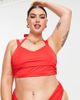 ASOS Curve ASOS DESIGN Curve mesh crop bikini top in red - 1