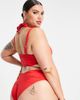 ASOS Curve ASOS DESIGN Curve mesh crop bikini top in red - 2
