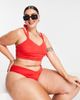 ASOS Curve ASOS DESIGN Curve mesh crop bikini top in red - 4