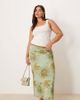 ASOS Curve ASOS DESIGN Curve mesh midi skirt in oversized floral print-Multi - 1