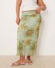 ASOS Curve ASOS DESIGN Curve mesh midi skirt in oversized floral print-Multi - 2