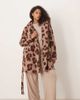 ASOS Curve ASOS DESIGN Curve microfleece mini robe in leopard print-Multi - 1