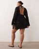 ASOS Curve ASOS DESIGN Curve Minette beach crochet lace mini dress in black - 4