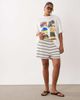 ASOS Curve ASOS DESIGN Curve mini shorts in choc striped print - part of a set-Multi - 2