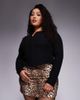 ASOS Curve ASOS DESIGN Curve mini skirt in leopard print-Brown - 1