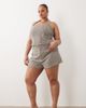 ASOS Curve ASOS DESIGN Curve mix & match brushed mini shorts in brown plaid print-Multi - 1