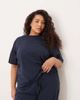 ASOS Curve ASOS DESIGN Curve mix & match cotton oversized pajama tee in navy - 1